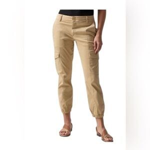NWT Sanctuary Women’s Rebel Cropped Khaki Cargo Joggers Pants Ankle Cuff Size 27